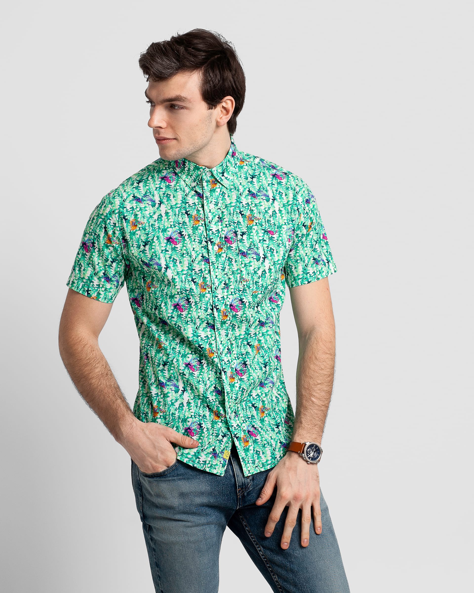 Fish Print Shirt > Casual Shirt > Button Up Shirt – Poplin Co USA