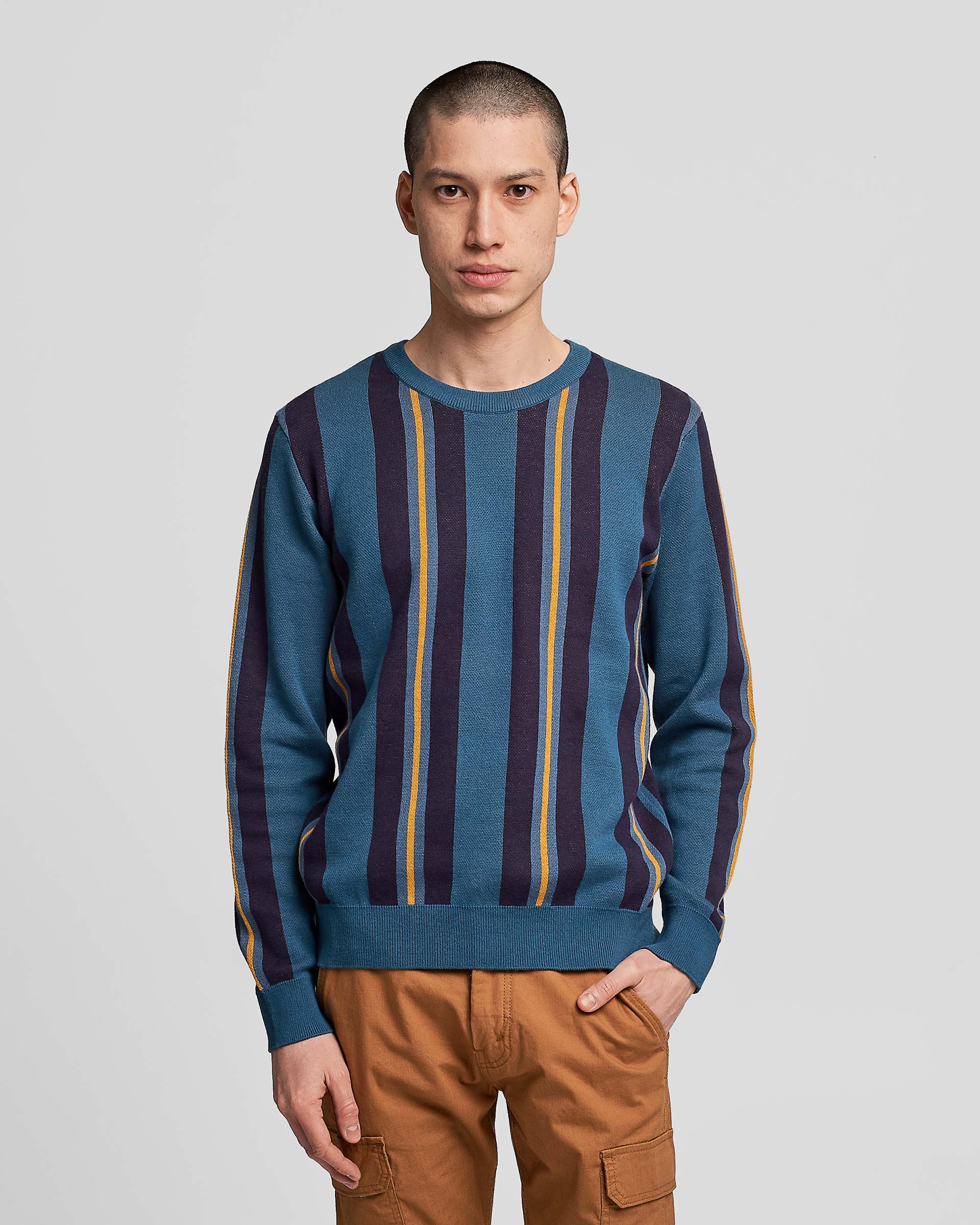 Vertical striped sweater mens sale