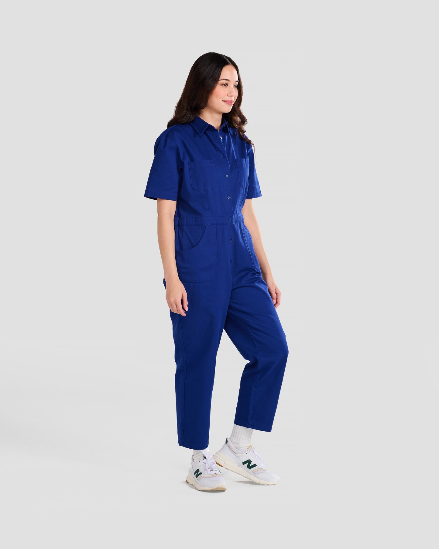 Women's Deep Blue Twill Jumpsuit