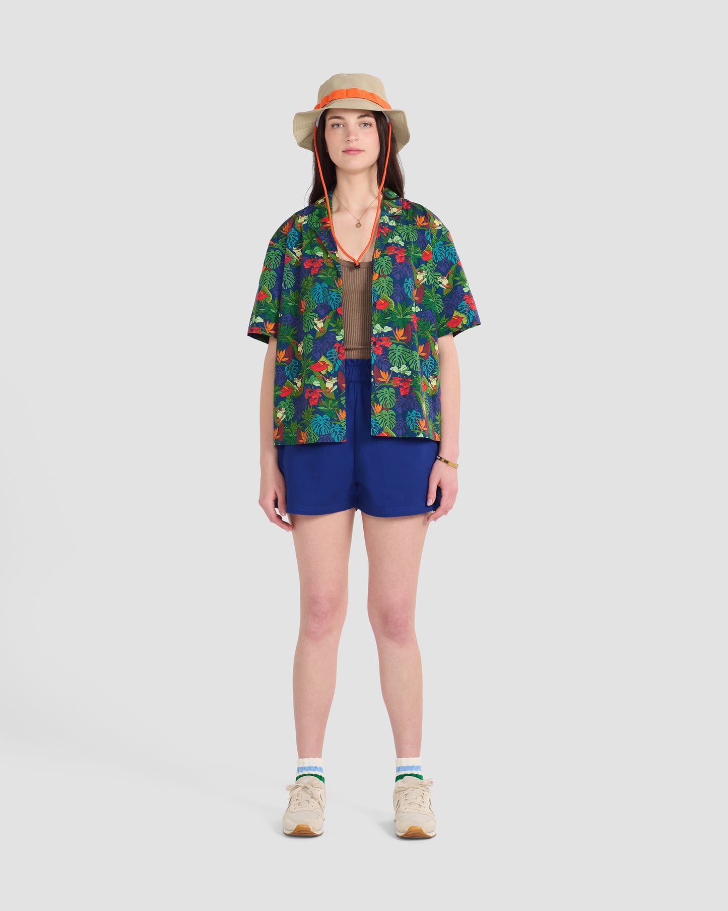 Women's Frogs Print Camp Shirt