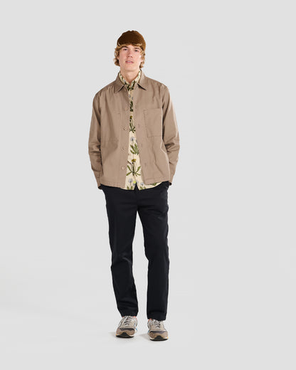 Tan Solid Twill Work Jacket