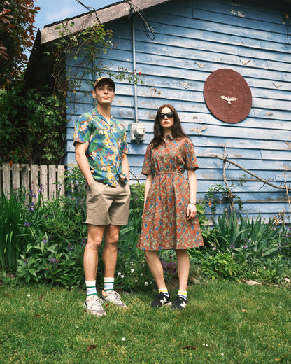 Parrot Paradise Teal Print Shirt