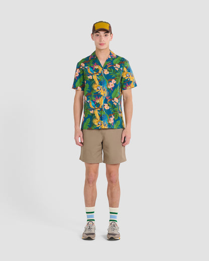 Parrot Paradise Teal Print Shirt