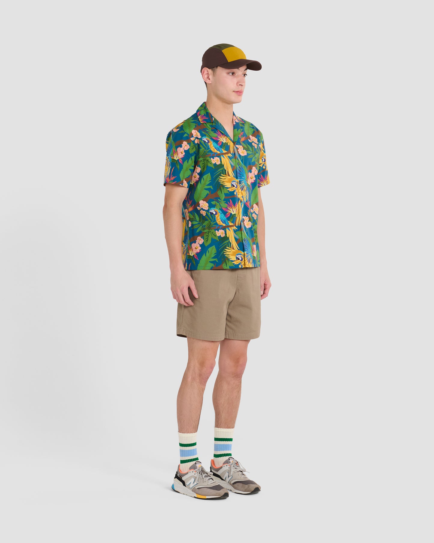 Parrot Paradise Teal Print Shirt