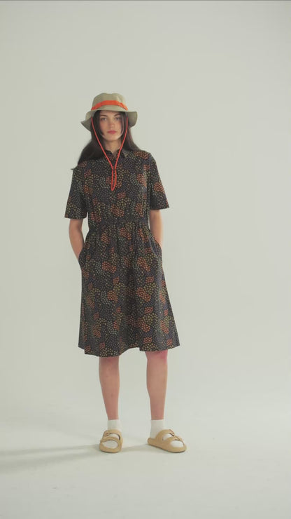 Micro Floral Field Printed Pocket Shirt Dress