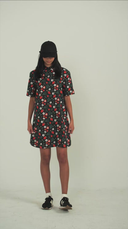 Strawberry Fields Print Shirt Dress