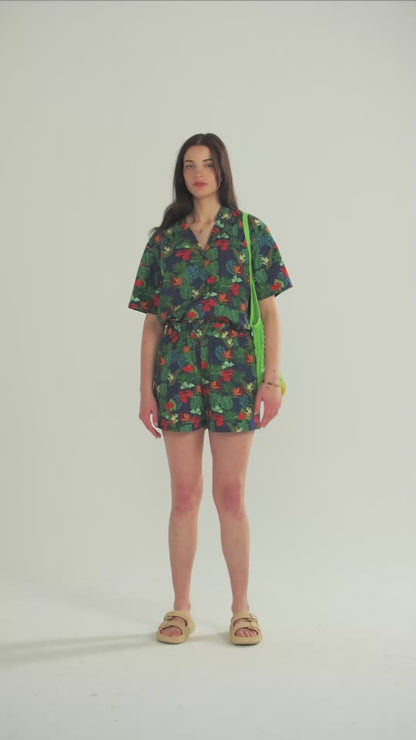 Women's Frogs Print Camp Shirt