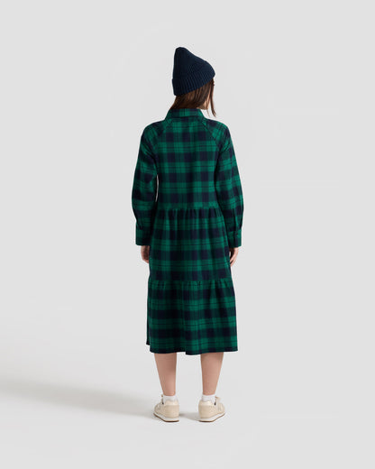 Lillooet Flannel Plaid Mid Weight Flared Pocket Shirt Dress