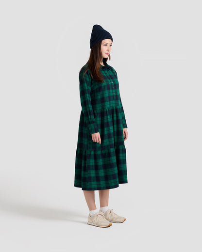 Lillooet Flannel Plaid Mid Weight Flared Pocket Shirt Dress