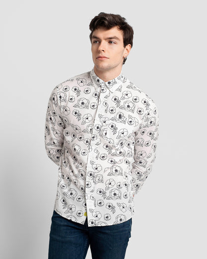 Floral Outline Print Shirt