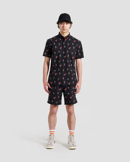 Micro Parrots Print Shorts