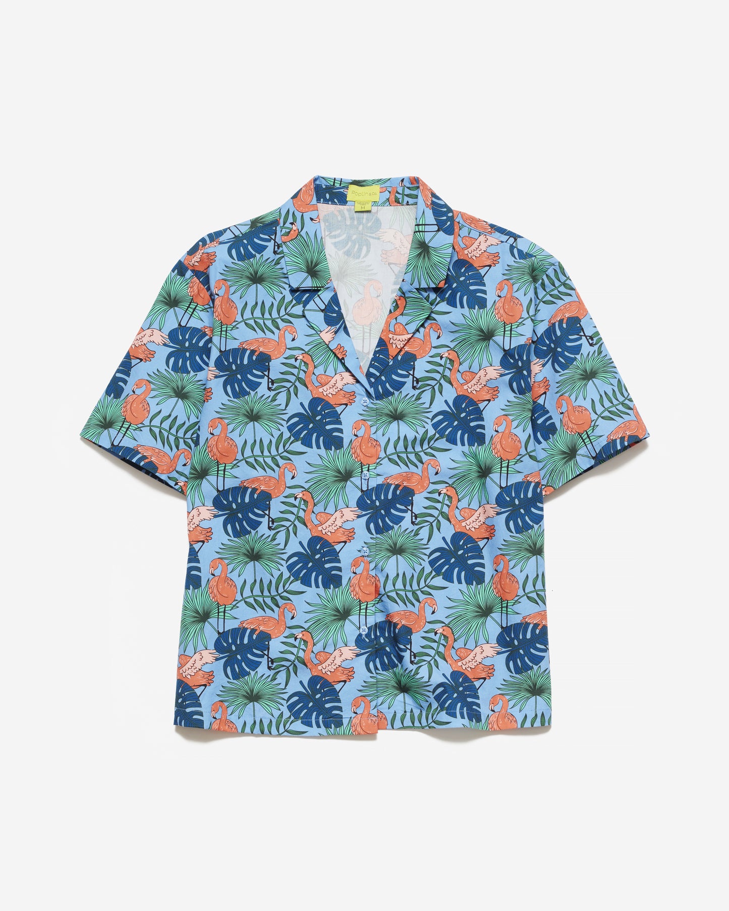 Women's Flamingos Print Camp Shirt