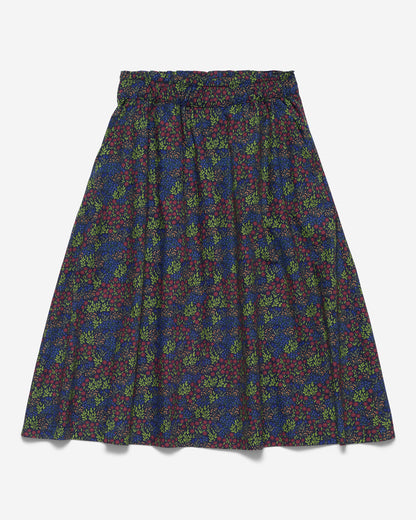 Women's Micro Floral Print Midi Pocket Skirt